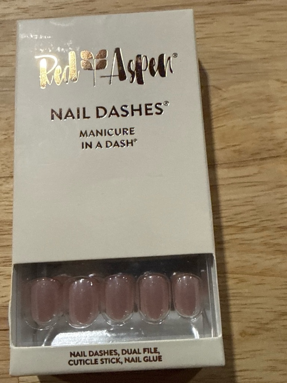 Red Aspen Nude Pink Nail Dashes - Press-On Manicure